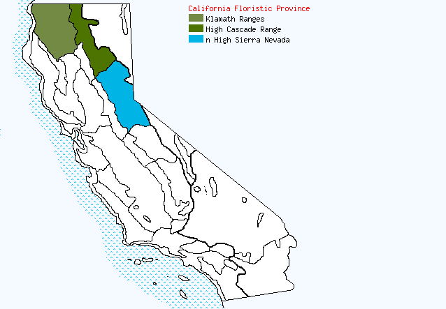 bioregional map for DARLINGTONIA%20californica being generated