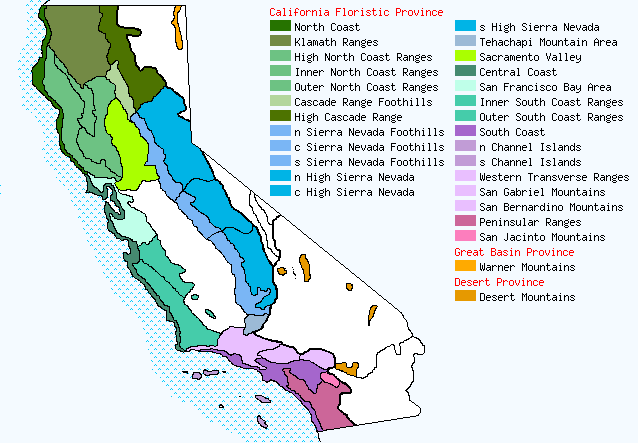 bioregional map for GARRYA being generated