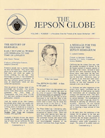 Cover of the first issue of the Jepson Globe, featuring a portrait of W. L. Jepson
